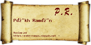 Pákh Ramón névjegykártya